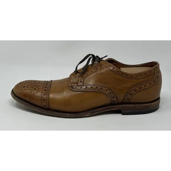 Allen Edmonds Rogue Brown Leather Cap Toe Brogue Oxford Dress Shoes Mens 9.5 D