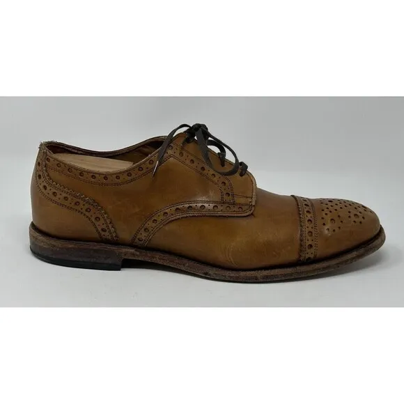 Allen Edmonds Rogue Brown Leather Cap Toe Brogue Oxford Dress Shoes Mens 9.5 D