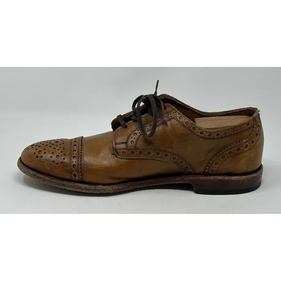 Allen Edmonds Rogue Brown Leather Cap Toe Brogue Oxford Dress Shoes Mens 9.5 D