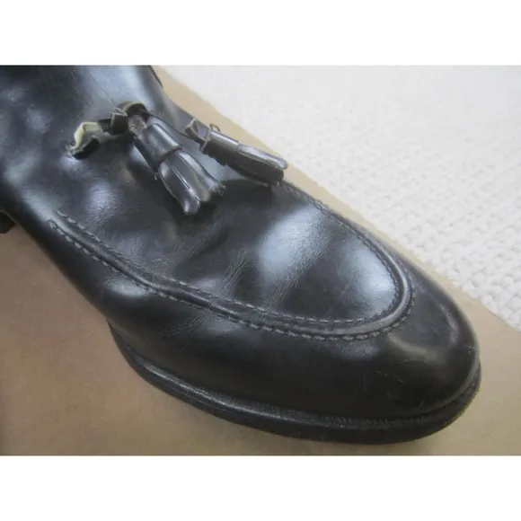 Allen Edmonds Shoes 13B Black Leather Saratoga Dress USA Split Toe Slip On