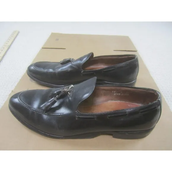 Allen Edmonds Shoes 13B Black Leather Saratoga Dress USA Split Toe Slip On