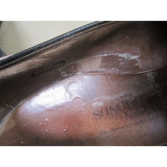 Allen Edmonds Shoes 13B Black Leather Saratoga Dress USA Split Toe Slip On