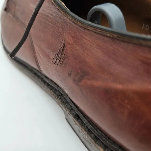Allen Edmonds Shoes Mens 10 D Brown Walton Split Toe Dress Cognac 99641