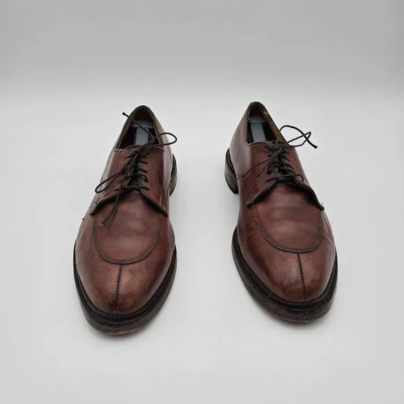 Allen Edmonds Shoes Mens 10 D Brown Walton Split Toe Dress Cognac 99641