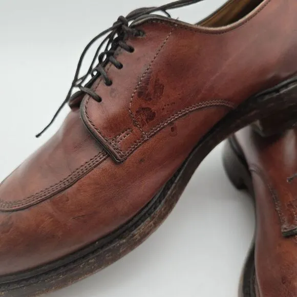 Allen Edmonds Shoes Mens 10 D Brown Walton Split Toe Dress Cognac 99641