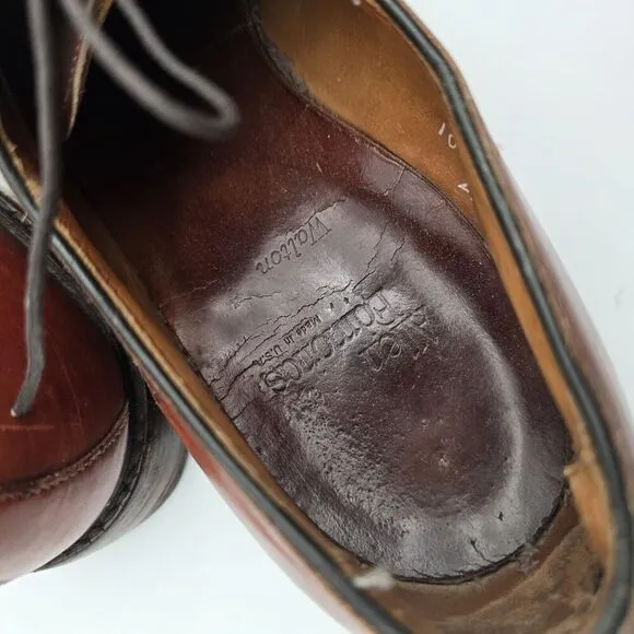 Allen Edmonds Shoes Mens 10 D Brown Walton Split Toe Dress Cognac 99641