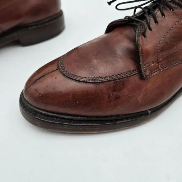 Allen Edmonds Shoes Mens 10 D Brown Walton Split Toe Dress Cognac 99641