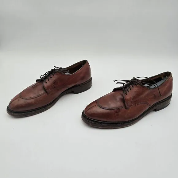 Allen Edmonds Shoes Mens 10 D Brown Walton Split Toe Dress Cognac 99641