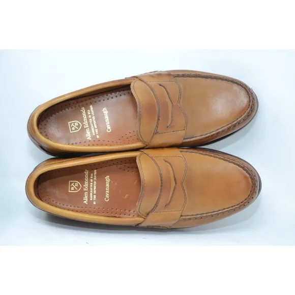 Allen Edmonds Shoes Mens 7.5 D Cavanaugh Brown Leather Moc Stitch Penny Loafers