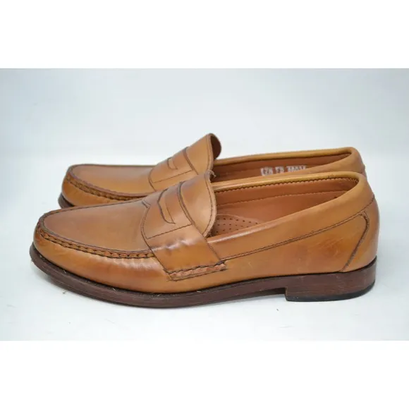 Allen Edmonds Shoes Mens 7.5 D Cavanaugh Brown Leather Moc Stitch Penny Loafers