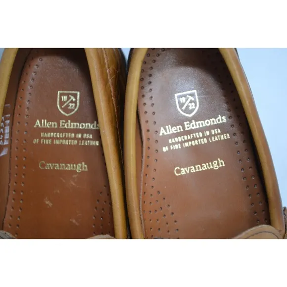 Allen Edmonds Shoes Mens 7.5 D Cavanaugh Brown Leather Moc Stitch Penny Loafers