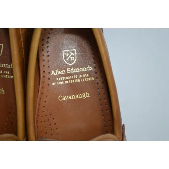 Allen Edmonds Shoes Mens 7.5 D Cavanaugh Brown Leather Moc Stitch Penny Loafers