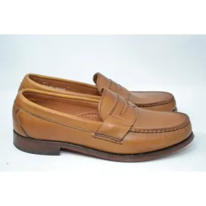 Allen Edmonds Shoes Mens 7.5 D Cavanaugh Brown Leather Moc Stitch Penny Loafers