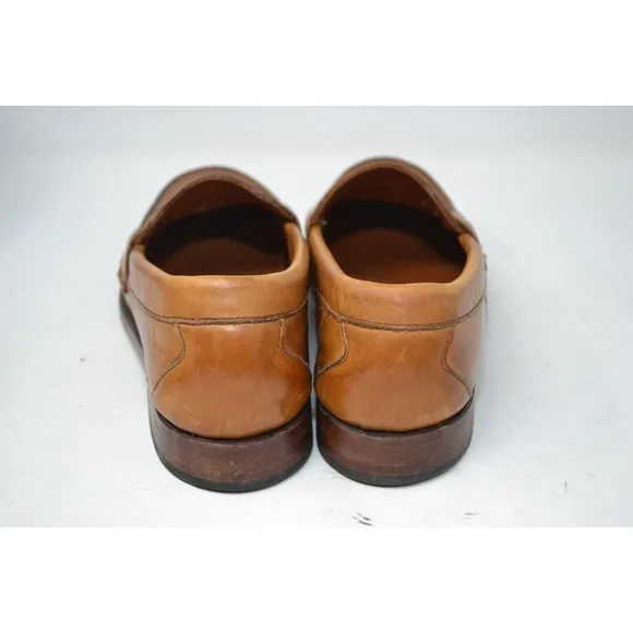 Allen Edmonds Shoes Mens 7.5 D Cavanaugh Brown Leather Moc Stitch Penny Loafers