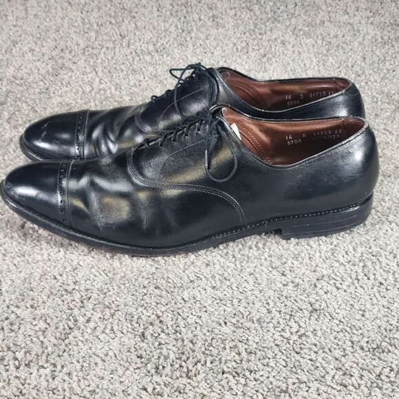 Allen Edmonds Shoes Mens Sz 16‎ D Fifth 5th Avenue Black Cap Toe Oxford Dress
