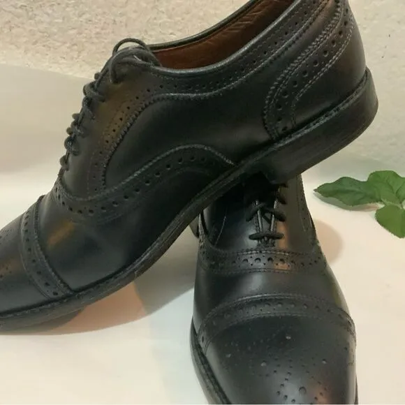 Allen Edmonds Strand Dress Shoes Men's 8.5E Black Leather Cap Toe