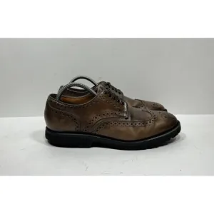 Allen Edmonds Tate Men's Size 8 D Wing Tip Brogue Brown Leather Dress Shoes