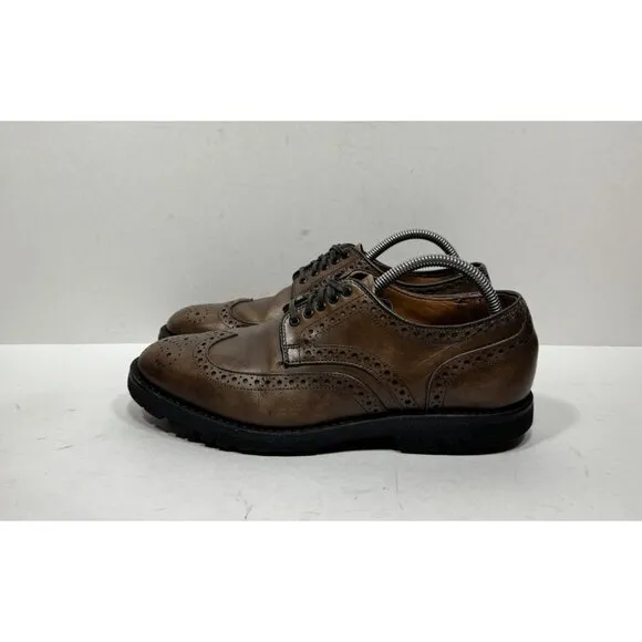 Allen Edmonds Tate Men's Size 8 D Wing Tip Brogue Brown Leather Dress Shoes