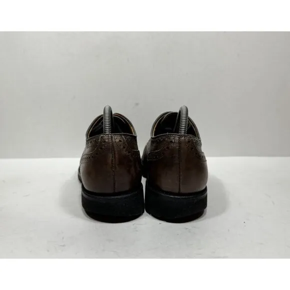 Allen Edmonds Tate Men's Size 8 D Wing Tip Brogue Brown Leather Dress Shoes