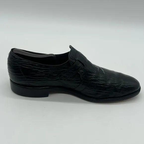 Allen Edmonds WARTON Men’s Size 10D Black Shark Skin Monk Strap Dress Shoes.