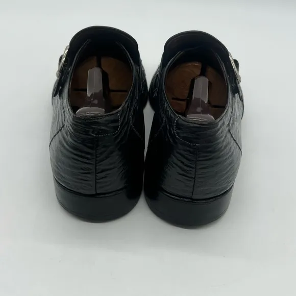 Allen Edmonds WARTON Men’s Size 10D Black Shark Skin Monk Strap Dress Shoes.