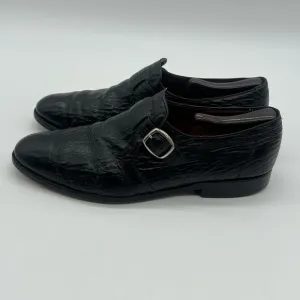 Allen Edmonds WARTON Men’s Size 10D Black Shark Skin Monk Strap Dress Shoes.