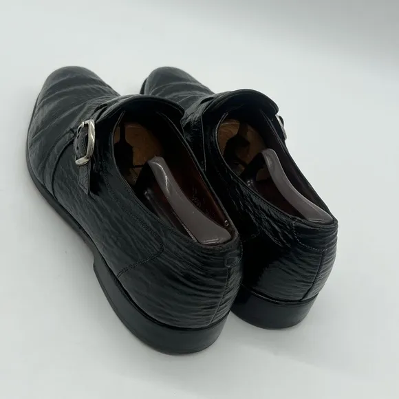 Allen Edmonds WARTON Men’s Size 10D Black Shark Skin Monk Strap Dress Shoes.