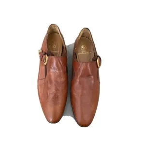 Alto Gradimento Light Brown Leather Almond Toe Heels Womens Shoes Size 9