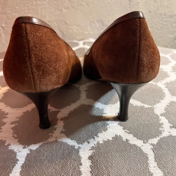 Amalfi Brown Leather Pointed-Toe Heels