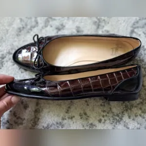 Amalfi Italy By Rangoni Brown Black Leather Flats Size 9