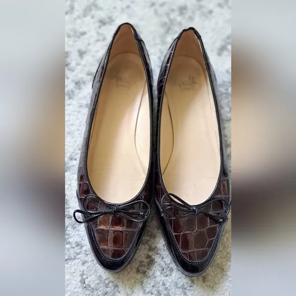 Amalfi Italy By Rangoni Brown Black Leather Flats Size 9