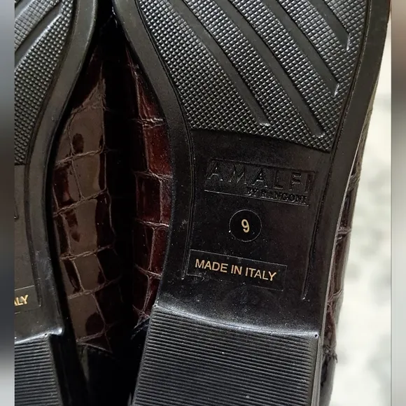 Amalfi Italy By Rangoni Brown Black Leather Flats Size 9
