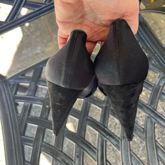 Amanda Wakeley NANA Black Satin high heels shoes size 40