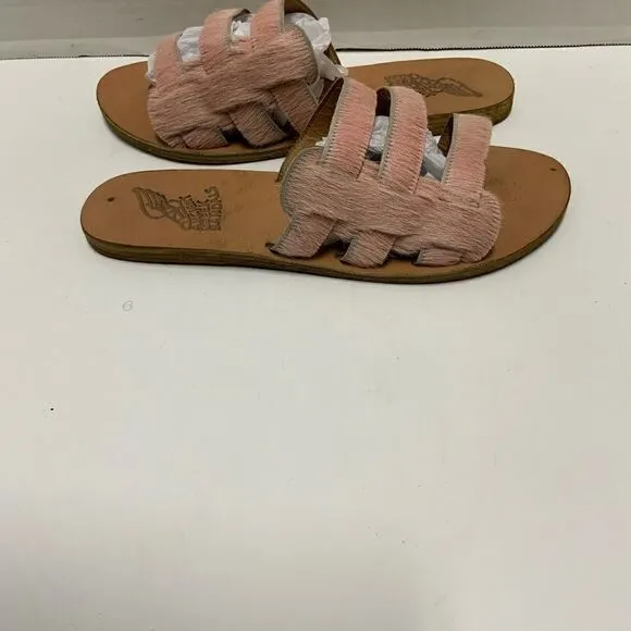 Ancient Greek Sandals Made In Greece Pink Calf Hair Size 40