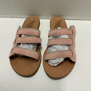 Ancient Greek Sandals Made In Greece Pink Calf Hair Size 40