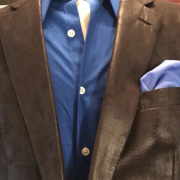 Andrew Fezza Faux Leather Blazer