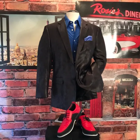 Andrew Fezza Faux Leather Blazer