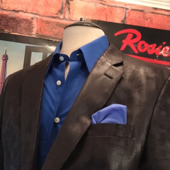 Andrew Fezza Faux Leather Blazer