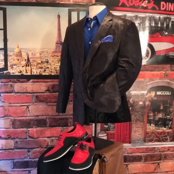 Andrew Fezza Faux Leather Blazer
