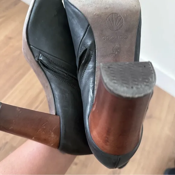 Anthropologie Coclico Bayard Leather Heels Boots Size 41