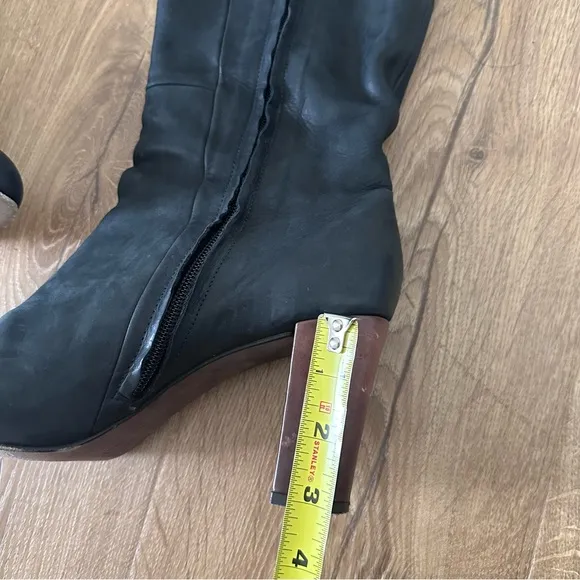 Anthropologie Coclico Bayard Leather Heels Boots Size 41