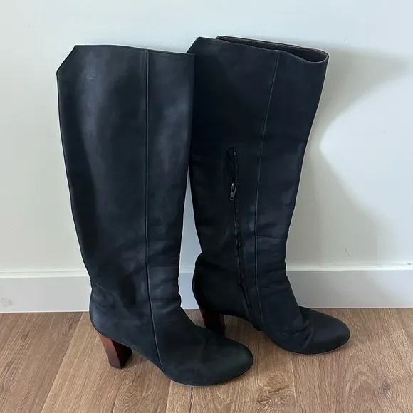 Anthropologie Coclico Bayard Leather Heels Boots Size 41