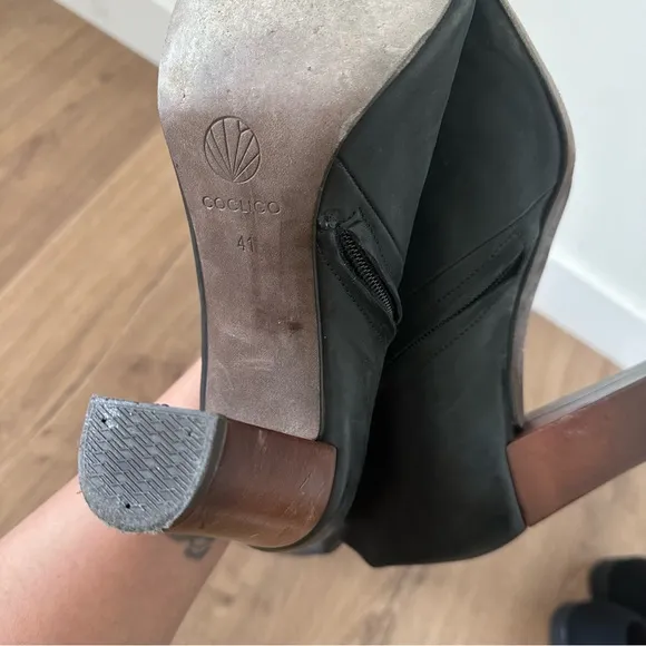 Anthropologie Coclico Bayard Leather Heels Boots Size 41