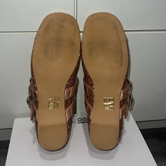 Anthropologie Jeffrey Campbell Glitter Strap Ballet Flats, size 10