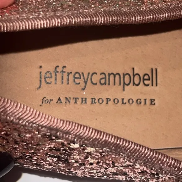 Anthropologie Jeffrey Campbell Glitter Strap Ballet Flats, size 10