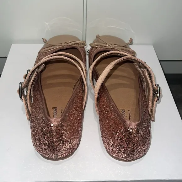 Anthropologie Jeffrey Campbell Glitter Strap Ballet Flats, size 10