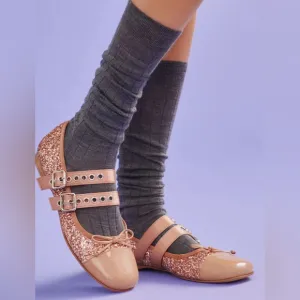 Anthropologie Jeffrey Campbell Glitter Strap Ballet Flats, size 10