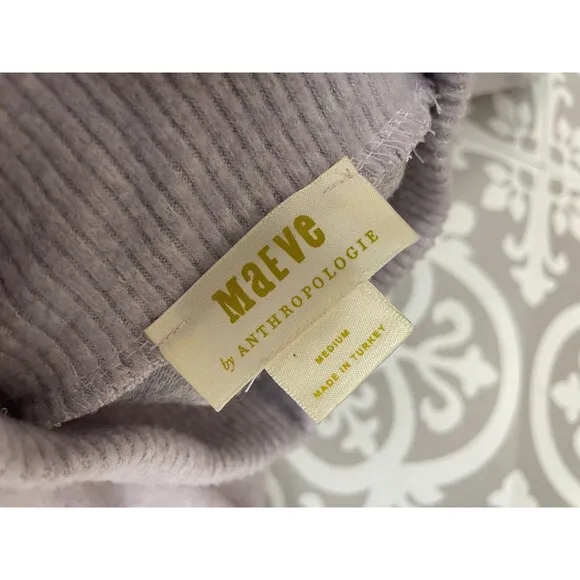 Anthropologie Maeve Laney Sweatshirt Women's M Purple Lined Long Raglan Sleeve