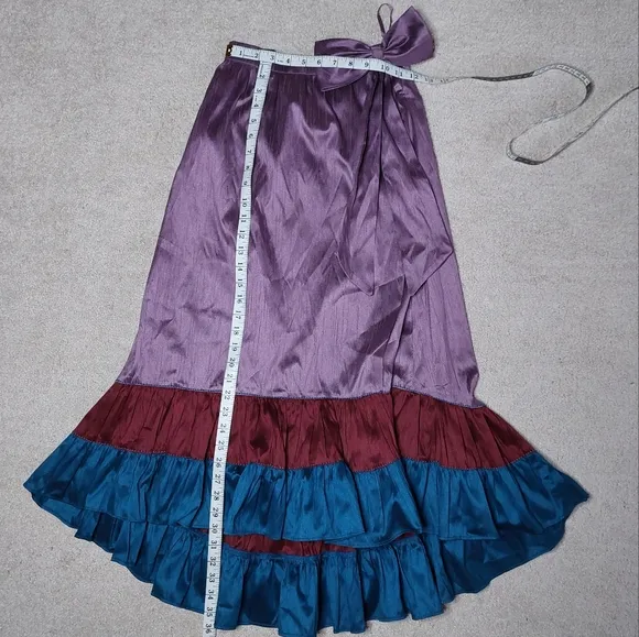 Anthropologie Sachin &amp; Babi Colorblock Ruffle Bow Skirt Sz 0
