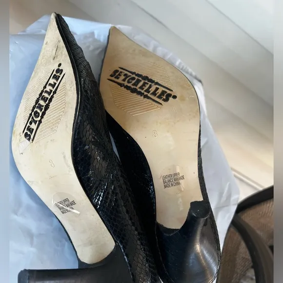 Anthropologie  Seychelles Black High Heels Size 8